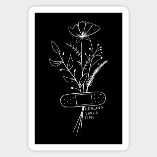 Healing Takes Time | Minimalist Floral Quote Magnet